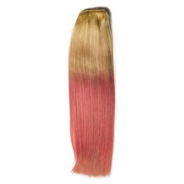 Extensii Clip-On PREMIUM Ombre Blond/Roz Pastel