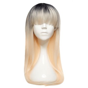 Peruca HOLLY Ombre Negru Blond Platinat